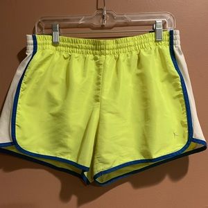 Neon yellow athletic shorts